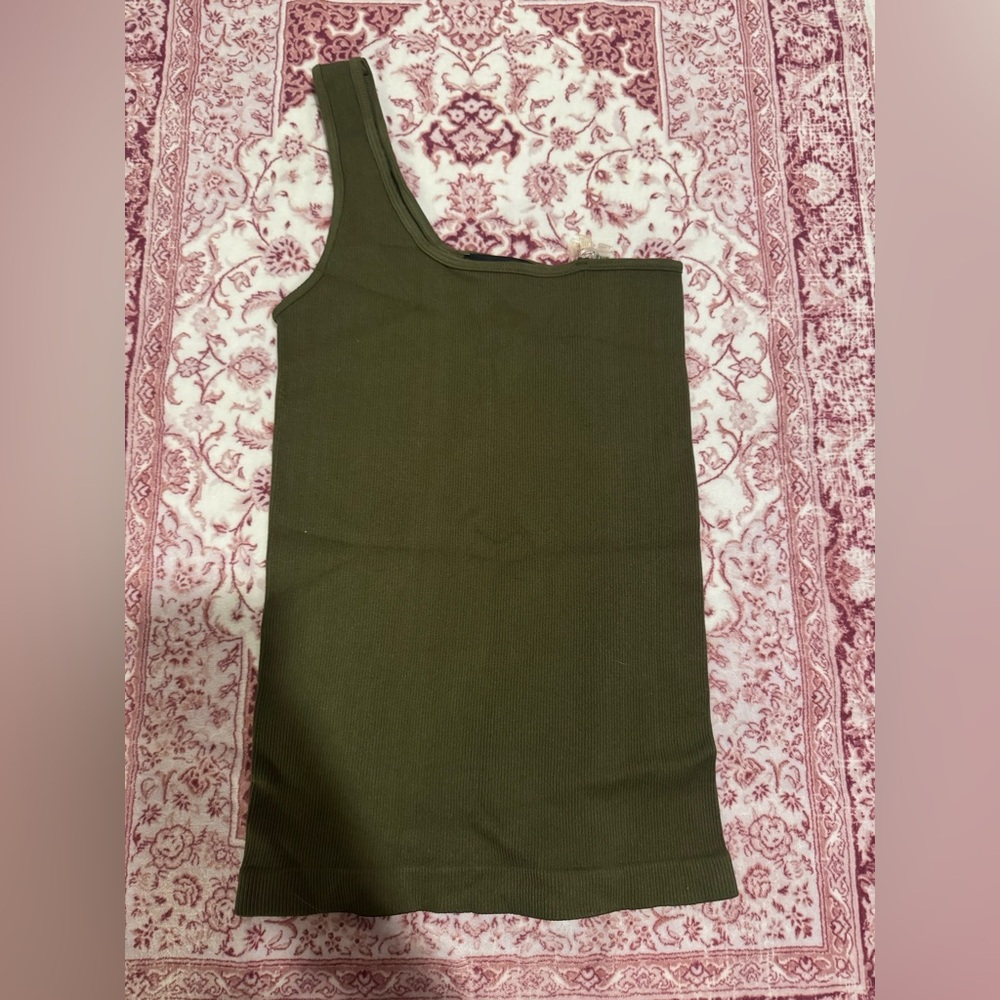 Sorel Olive Green One-Shoulder Dress